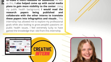 Intern Testimonial Graphic for Julianne Varga