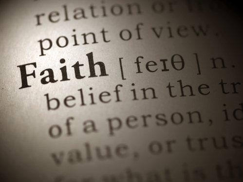 Stock Image of Textbook definition of Faith